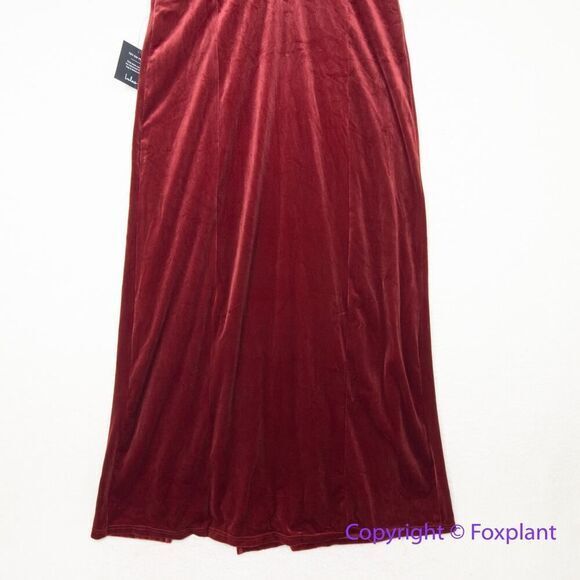 New! Lulus Red Velvet VNeck Sleeveless‎ Maxi Dress,  XL - Picture 11 of 15
